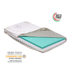 Materasso per Culla/Lettino MOD. Aloe Dream anti soffoco Alto 12 cm con Rivestimento sfoderabile e Lavabile in Lavatrice con guanciale in Omaggio. - immagine 3